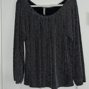 Work once! Black and silver sparkle top